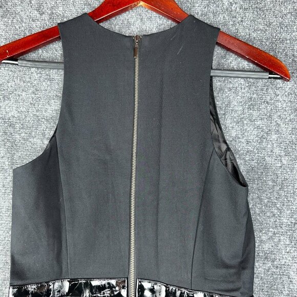 A/X Armani Exchange Dress Womens 2 Black Sleeveless Lined Back Zip Vent Shift - Picture 9 of 9